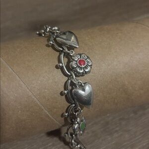 Vintage Silver Flower/Heart Charm Bracelet - Premier Designs